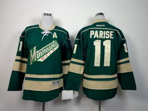 Men's Green Minnesota Wild Custom Stitched Jersey